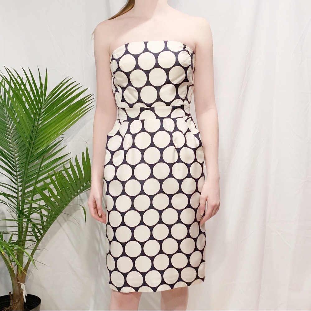 Banana Republic navy/wht silk geometric  dress